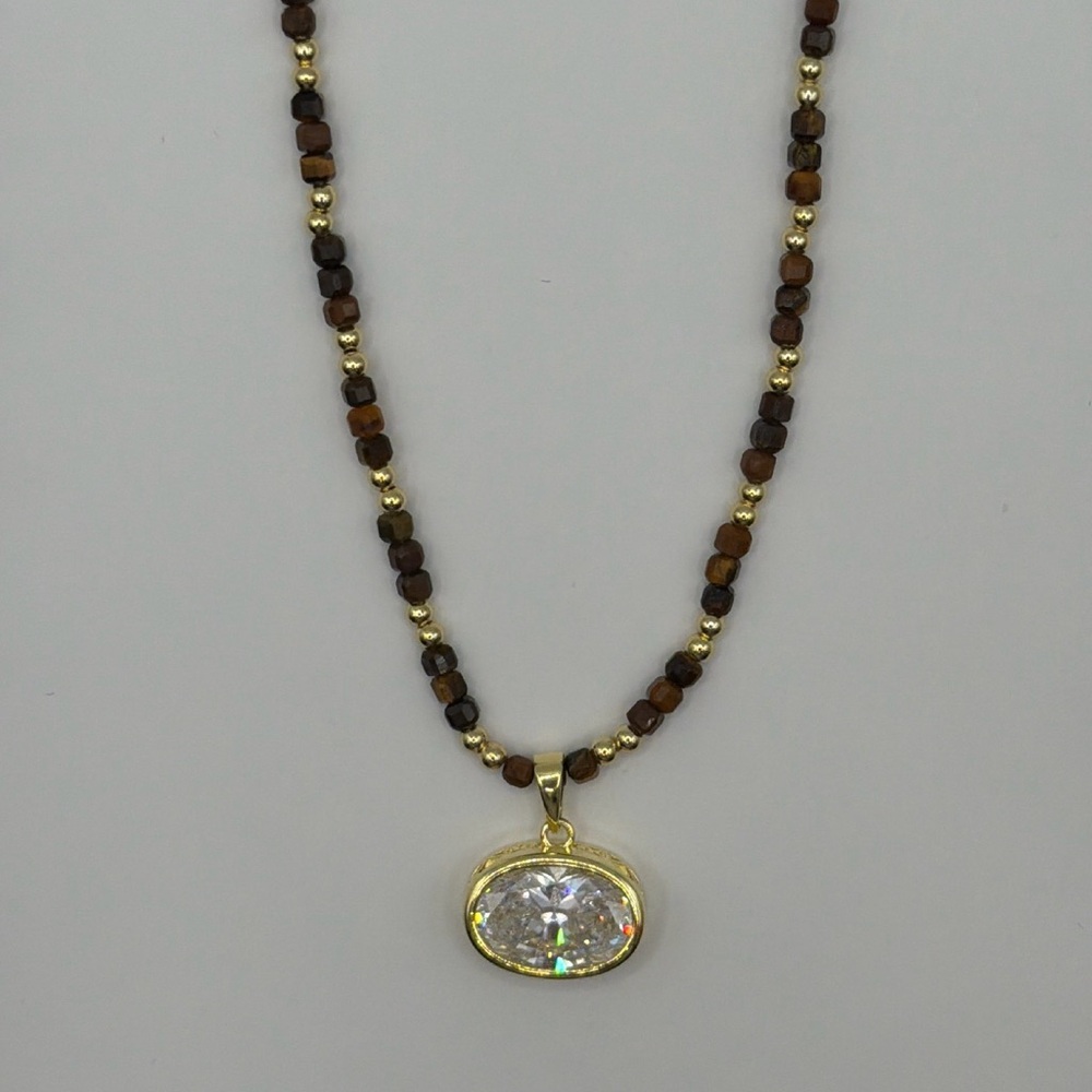The Espresso Oval Solitaire Necklace